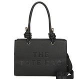 Knotted handle Tote bag-Black