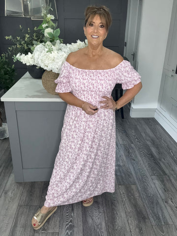 Ditsy flower maxi-Pink/lilac
