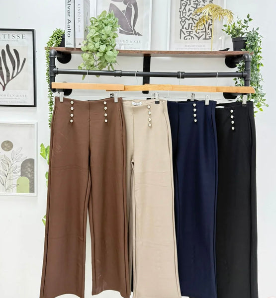 Silver stud scuba leggings-Black