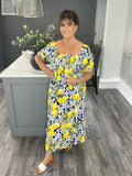 Portofino lemon dress-Navy