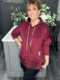 Wine leopard scuba hoody