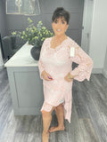 High low crochet dress-Pink