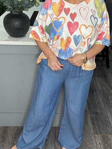 Light wash denim chambray trousers