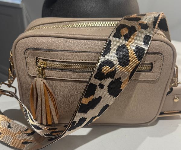Two compartment crossbody bag-Beige