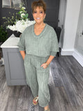 Italian textured luxury Co-ord set-khaki