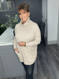 Jax cowl neck pocket jumper-Beige