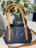 Navy Triple compartment shoulder/crossbody bag