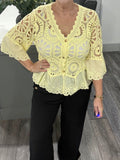 Rachel crochet top -Lemon