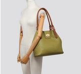 Two tone shoulder Tote bag in bag set-Black