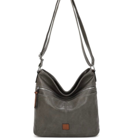 Classic crossbody bag two tone-Dark grey
