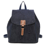 Large backpack in Lux faux suede-Navy