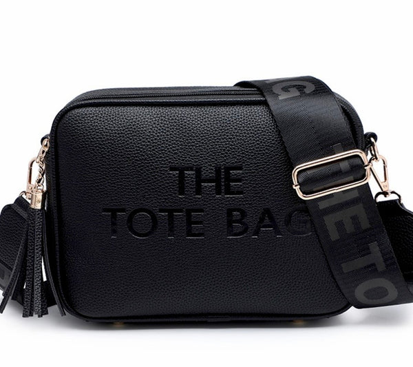 Double tassel tote camera bag-Black