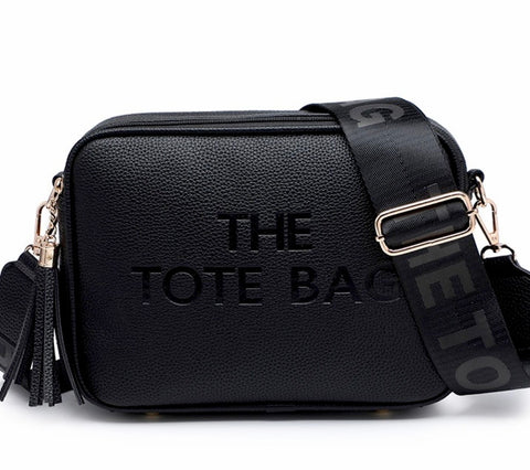 Double tassel tote camera bag-Black