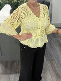 Rachel crochet top -Lemon
