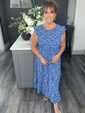 Cobalt Blue ditsy flower Maxi