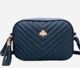 Navy quilted crossbody bag