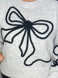 Soft and cosy Bow jumper-Grey