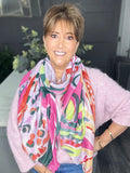 Vibrant spotty floral scarf-Brights