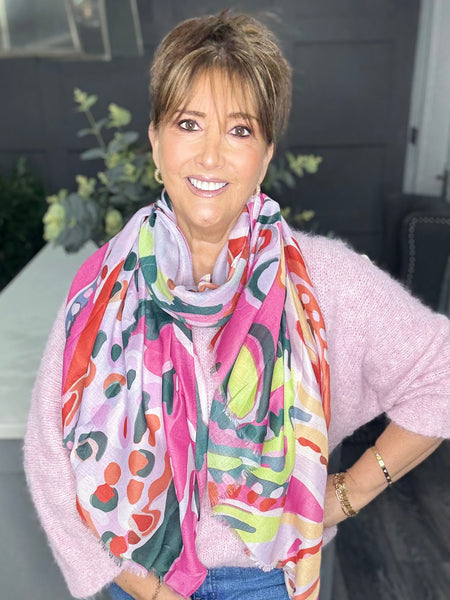 Vibrant spotty floral scarf-Brights