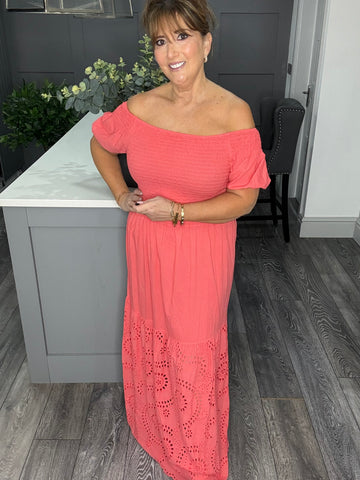 Gabriella dress-Coral