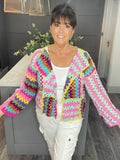 Rainbow crochet cardigan