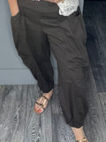 Chocolate utility pocket cuffed trousers