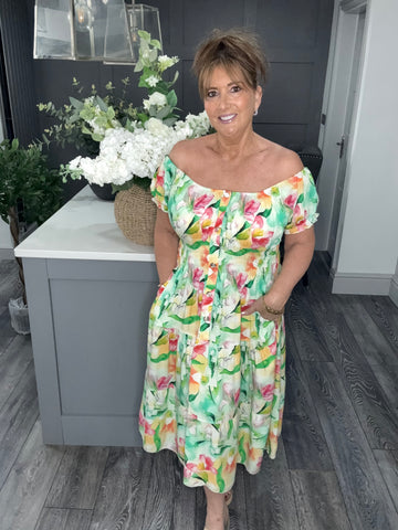 Summer midi dress -Lime