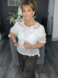 White lace mesh top