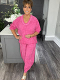 Italian textured luxury Co-ord set-Fuchsia