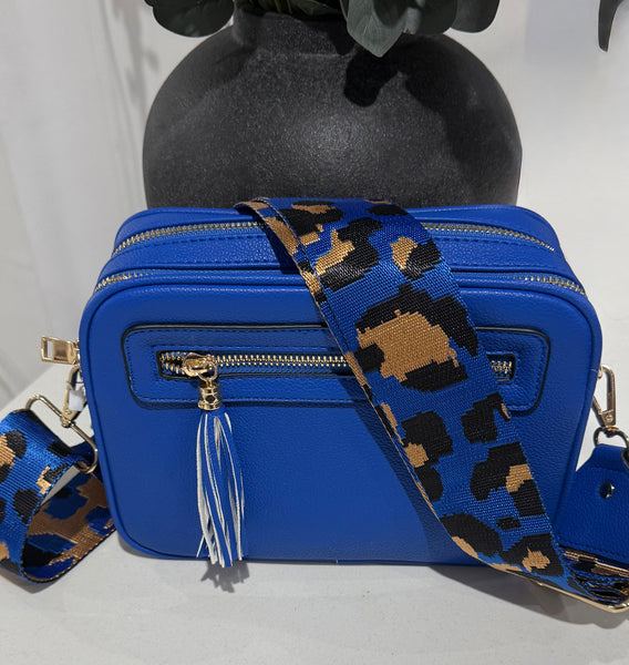 Two compartment crossbody bag-Cobalt blue