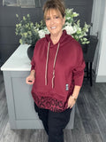 Wine leopard scuba hoody