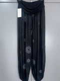 Star burst harem pants-Black