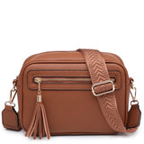 Tan tassel camera bag
