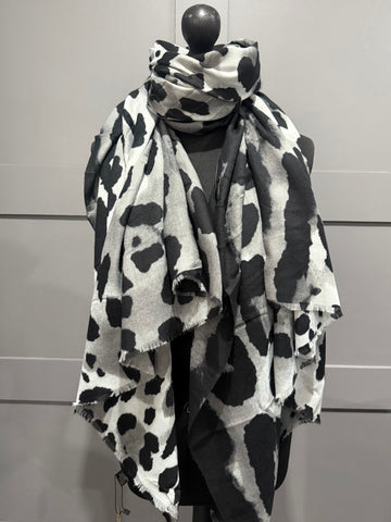 Luxury animal print scarf-Grey