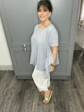 Chloe grey ruched side top