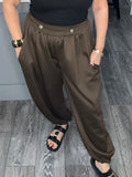 Soft touch military balloon joggers-Chocolate
