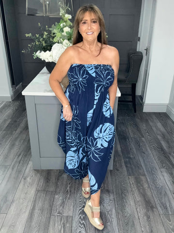 Palma Bardot jumpsuit-Navy