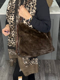 Chocolate faux fur shoulder/crossbody bag