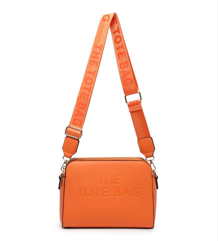 Double zip compartment Tote bag-Orange