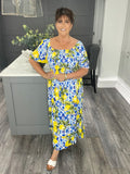 Portofino lemon dress-Blue