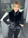 Lottie faux fur gilet-Black