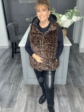 Fly faux fur hooded gilet-Leopard