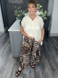 Chocolate abstract animal print trouser