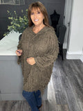 Shaggy hooded top -Mocha