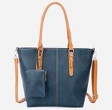 Navy shopper with purse