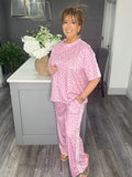 Leopard stripe Co-ord set-Pink