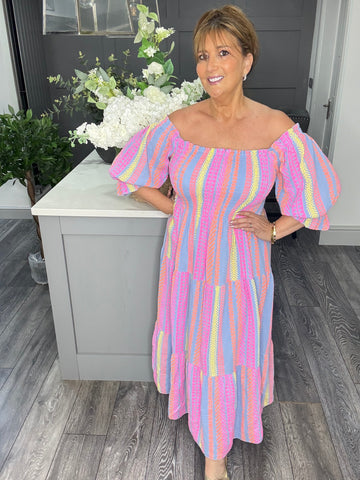 Aztec tribal print maxi-Blue