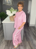 Leopard stripe Co-ord set-Pink