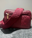 Double zipper crossbody bag-Burgundy