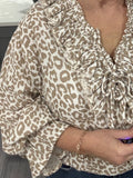 Olivia leopard top-Beige